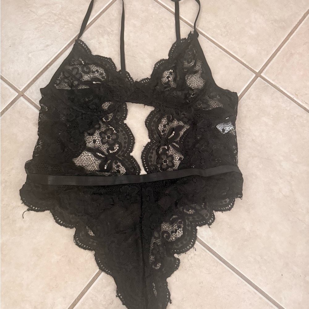 Elegant Black Lace Bodysuit